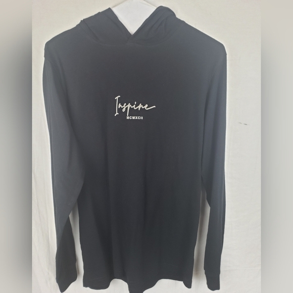 Denim and Flower Ricky Singh Black Hooded Inspire Long Sleeve Shirt Sz S - Picture 1 of 9